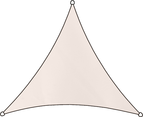 Livin'outdoor schaduwdoek Livigno Oxford, driehoek, afm. 3,6 x 3,6 m, naturel