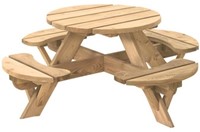 Kinderpicknicktafel Jimmy -rond - afm. Ø 63 cm - geimpregneerd grenen