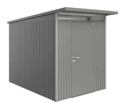 Biohort metalen berging AvantGarde A3 - 180x300 cm  - enkele deur - kwartgrijs metallic