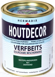 Hermadix houtdecor verfbeits, dekkend, nr. 621 waterland groen, blik 0,75 liter