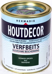Hermadix houtdecor verfbeits, dekkend, nr. 623 donkergroen, blik 0,75 liter