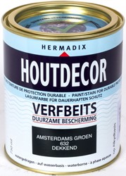 Hermadix houtdecor verfbeits, dekkend, nr. 632 Amsterdams groen, blik 0,75 liter