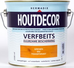 Hermadix houtdecor verfbeits, transparant, nr. 652 grenen, blik 2,5 liter