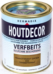 Hermadix houtdecor verfbeits, transparant, nr. 656 groen, blik 0,75 liter