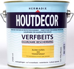 Hermadix houtdecor verfbeits, transparant, nr. 659 blank vuren, blik 2,5 liter