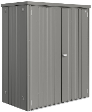 Biohort metalen tuinkast - afm. 155 x 83 cm - hoogte: 182 cm - kwartgrijs metallic