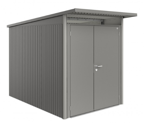 Biohort metalen berging AvantGarde A3 - 180x300 cm  - dubbele deur - kwartgrijs metallic