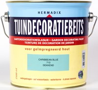Hermadix tuindecoratiebeits, dekkend, nr. 713 caribbean blue, blik 2,5 liter