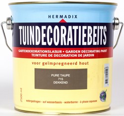 Hermadix tuindecoratiebeits, dekkend, nr. 715 pure taupe, blik 2,5 liter
