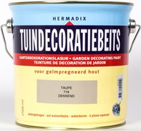 Hermadix tuindecoratiebeits, dekkend, nr. 716 taupe, blik 2,5 liter