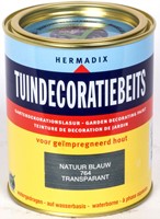 Hermadix tuindecoratiebeits, transparant, nr. 764 natuur blauw, blik 0,75 liter