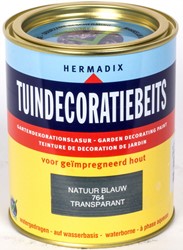 Hermadix tuindecoratiebeits, transparant, nr. 764 natuur blauw, blik 0,75 liter