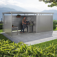 Biohort metalen berging Highline H4 - 275 x 275 cm - enkele deur - kwartgrijs metallic-2