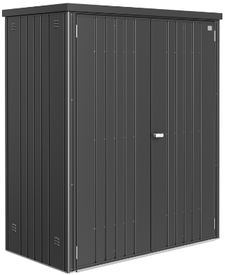 Biohort metalen tuinkast - afm. 155 x 83 cm - hoogte: 182 cm - donkergrijs metallic