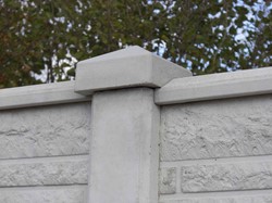 Betonnen paalornament met diamantkop, wit/grijs