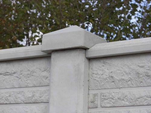Betonnen paalornament met diamantkop, wit/grijs