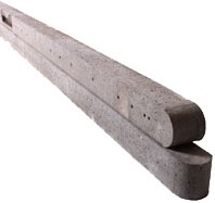 beton tussenpaal/eindpaal 10x10 x 205 cm, ruw, grijs op=op!!