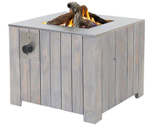 Cosi vuurtafel Cosicube 70, afm. 70 x 70 x 58 cm, 9kW, douglas hout in grey wash, showmodel