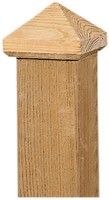 Paalornament Hout Piramide -7x7 cm