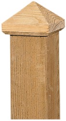 Paalornament Hout Piramide -7x7 cm