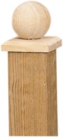 Paalornament  hout - 10x10 cm - bol + plaat, op=op