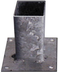 Paalhouder met plaat 9 x 9 cm - verzinkt
