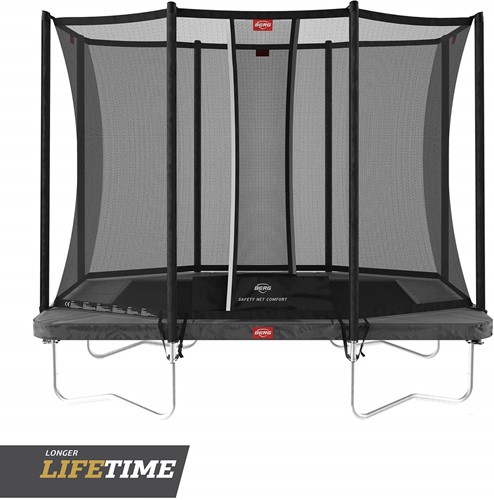 BERG regular trampoline Ultim Favorit, afm. 280 x 190 cm met veiligheidsnet Comfort - grijs