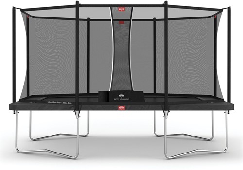 BERG regular trampoline Ultim Favorit, afm. 410 x 250 cm met veiligheidsnet Comfort - grijs
