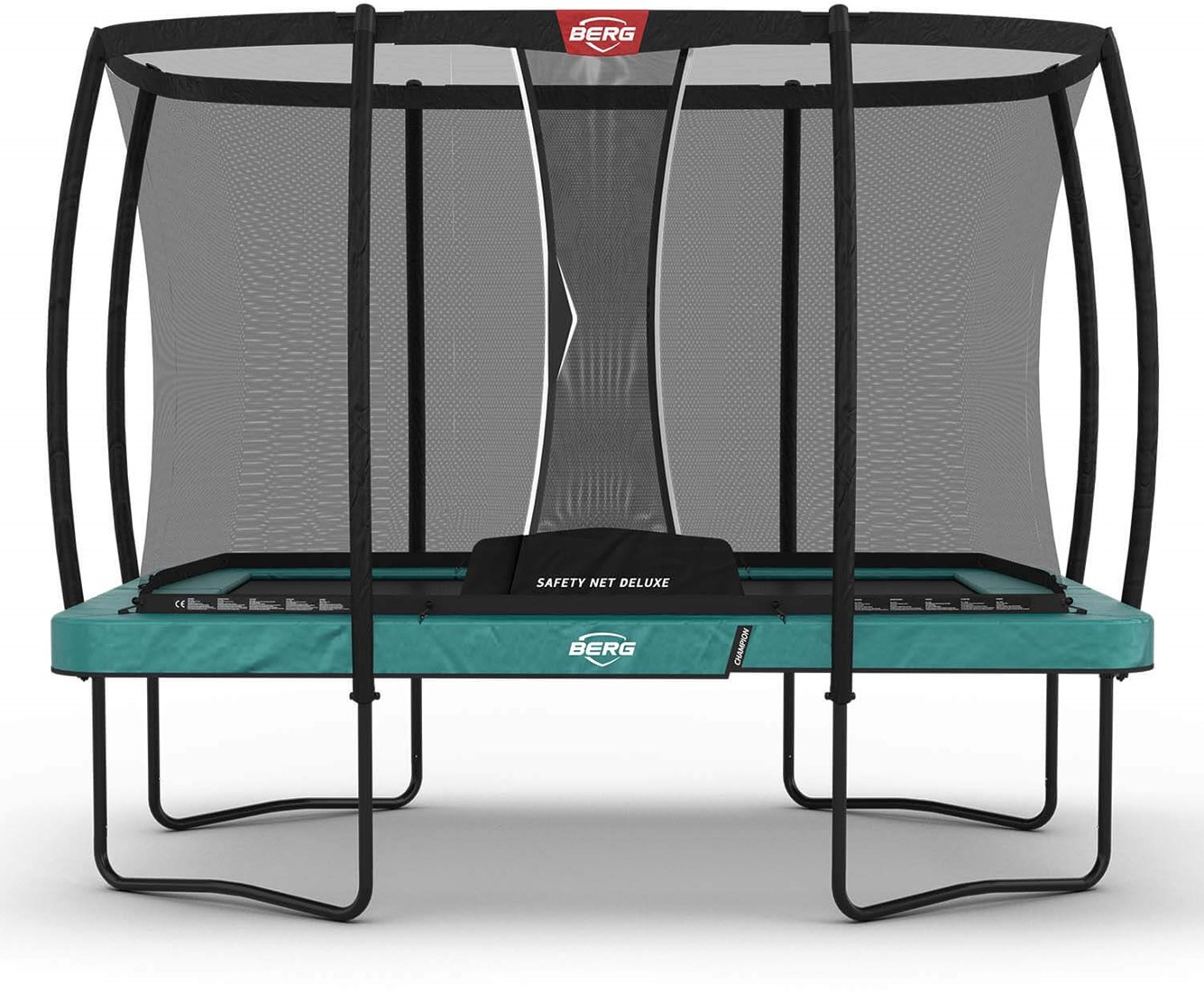 Verkeersopstopping vraag naar is genoeg BERG regular trampoline Ultim Champion, afm. 330 x 220 cm. - veiligheidsnet  DeLuxe - groen bij Buitengoed
