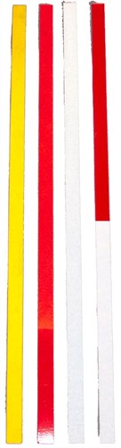 aluminium reflectorband, afm. 1,7 x 55 cm, wit/rood, inclusief montage