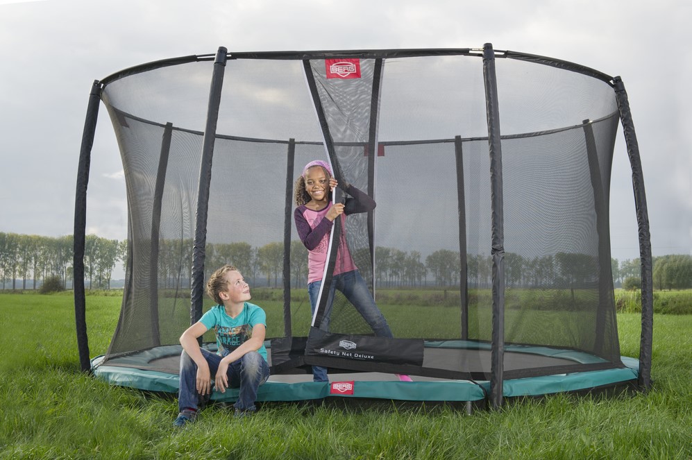 Interpretatie Relativiteitstheorie haakje BERG inground trampoline Champion, diam. 270 cm. - veiligheidsnet DeLuxe -  grijs bij Buitengoed