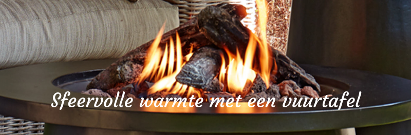 Een vuurtafel, de eyecatcher voor een sfeervol verwarmd terras