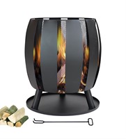 Vuurkorf Tulip met asplaat, afm. 56 x 56 cm, hoogte 66 cm, zwart gepoedercoat metaal