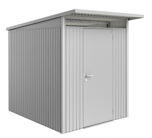 Biohort metalen berging AvantGarde A2 - 180x260 cm  - enkele deur - zilver metallic