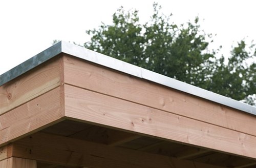 Daktrim recht voor tuinhuis/overkapping plat dak tot afmeting 505 x 350 cm, aluminium