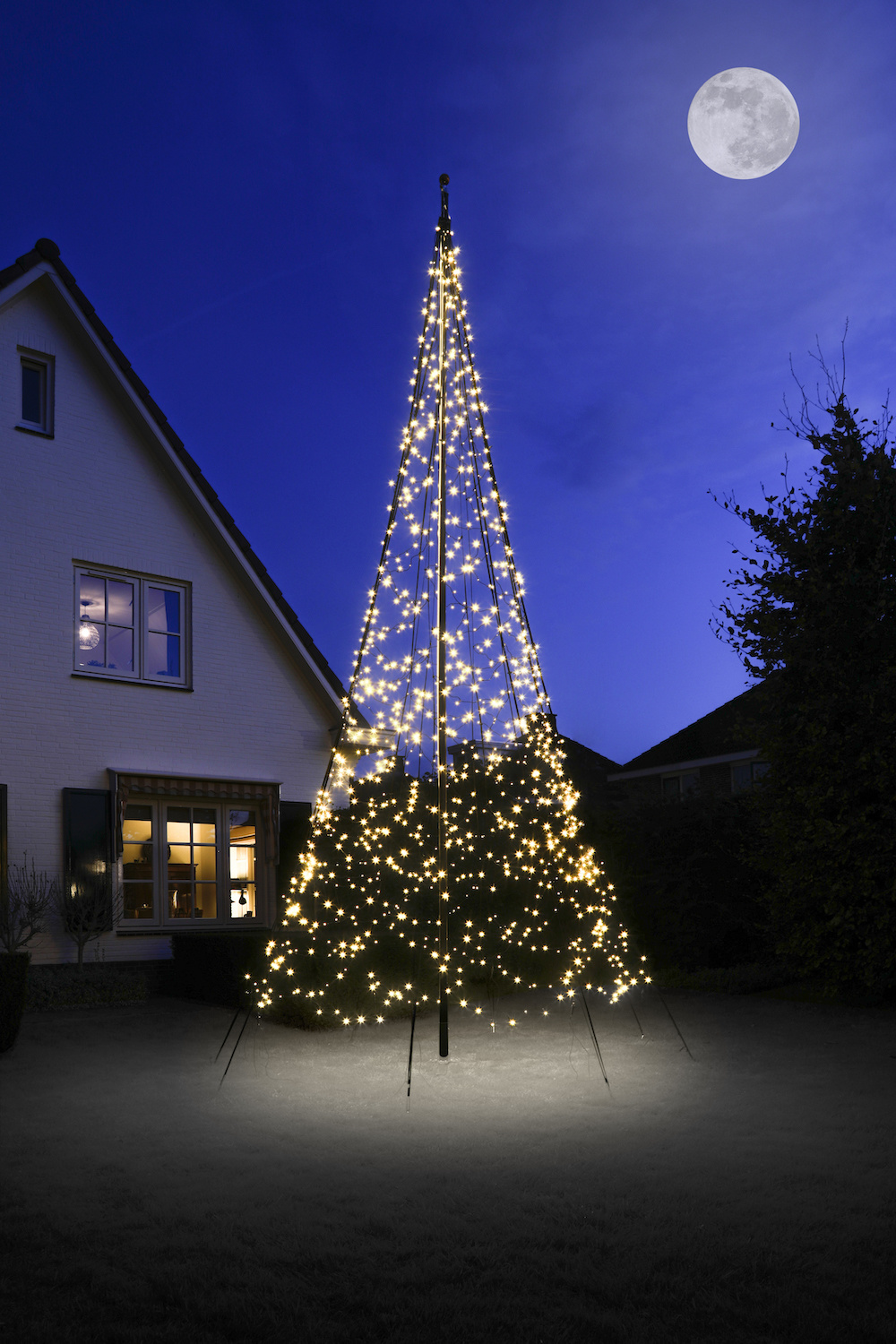 Fairybell kerstbomen Fairybell vlaggenmast kerstboom, 6 meter, 1200 LEDs, warm white met twinkle