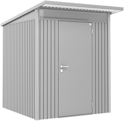 Biohort metalen berging AvantGarde A1 - 180x220 cm  - enkele deur - zilver metallic