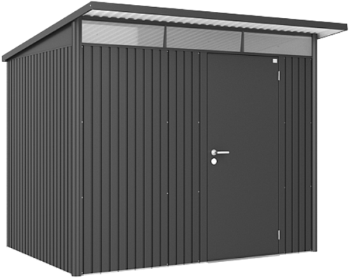 Biohort metalen berging AvantGarde A5 - 260x220 cm  - enkele deur - donkergrijs metallic