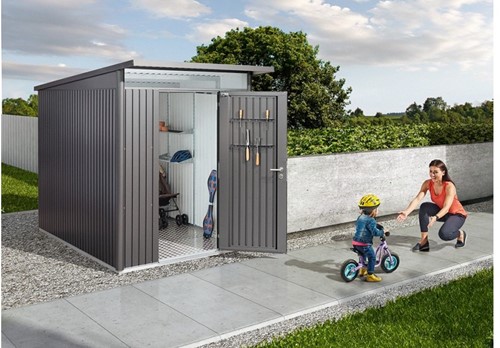 Biohort berging AvantGarde A6 - 260x260 cm  - enkele deur - donkergrijs metallic-3