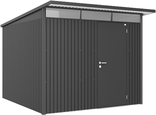 Biohort metalen berging AvantGarde A7 - 260x300 cm  - dubbele deur - donkergrijs metallic
