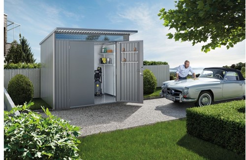 Biohort metalen berging AvantGarde A1 - 180x220 cm  - dubbele deur - donkergrijs metallic-2