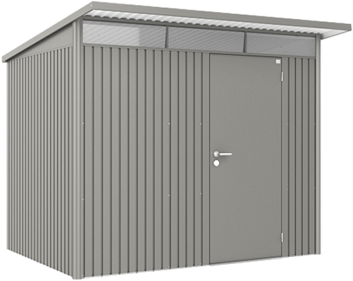 Biohort metalen berging AvantGarde A5 - 260x220 cm  - enkele deur - kwartgrijs metallic