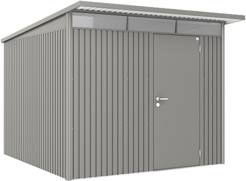 Biohort metalen berging AvantGarde A7 - 260x300 cm  - dubbele deur - kwartgrijs metallic