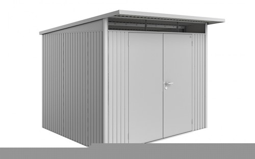 Biohort berging AvantGarde A6 - 260x260 cm  - dubbele deur - zilver metallic
