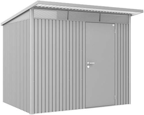 Biohort metalen berging AvantGarde A5 - 260x220 cm  - dubbele deur - zilver metallic