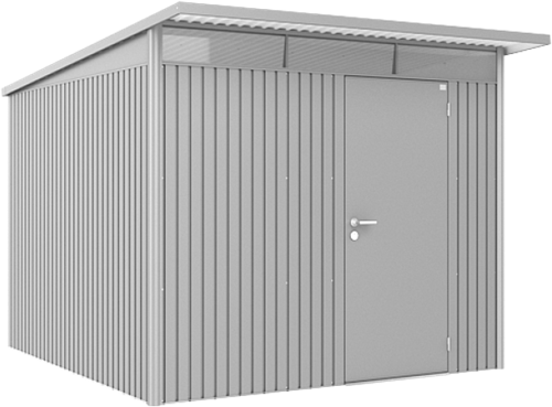 Biohort metalen berging AvantGarde A7 - 260x300 cm  - dubbele deur - zilver metallic