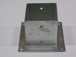 Paalhouder met plaat - 14x 14 cm - verzinkt