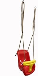 Schommelzitje voor baby, rood/geel kunstof