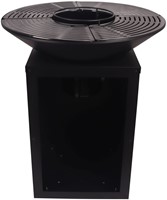 Barbecue/vuurschaal Evi, 2 in 1,  diam. 80 x hoogte 92 cm, zwart metaal