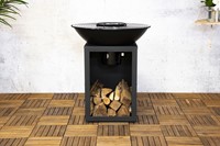 Barbecue/vuurschaal Evi, 2 in 1,  diam. 80 x hoogte 92 cm, zwart metaal-2